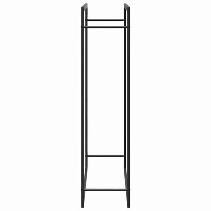 Kaminholzregal Brennholzregal 110x28x116 cm Stahl Schwarz schmal Wandhalterung