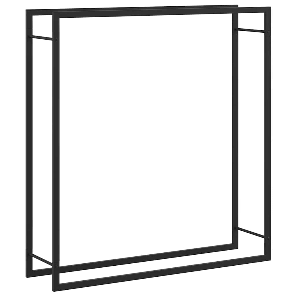 Kaminholzregal Brennholzregal 110x28x116 cm Stahl Schwarz schmal Wandhalterung