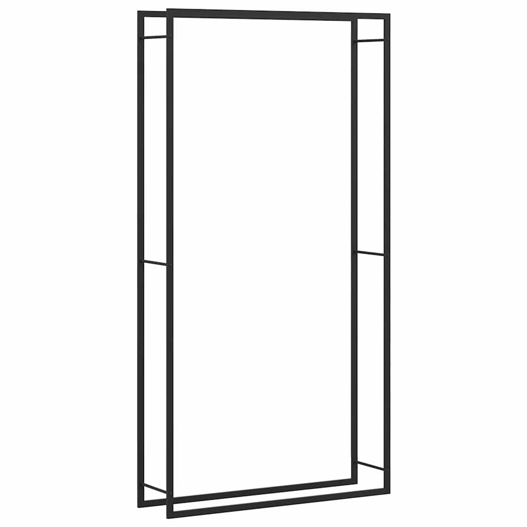Kaminholzregal Brennholzregal 110x28x214 cm Stahl Schwarz hoch schmal