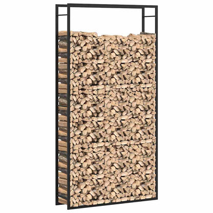 Kaminholzregal Brennholzregal 110x28x214 cm Stahl Schwarz hoch schmal