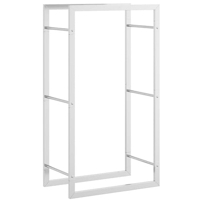Brennholzregal Edelstahl Metallregal Silber 50x28x94 cm Kaminholzlager Feuerholzständer