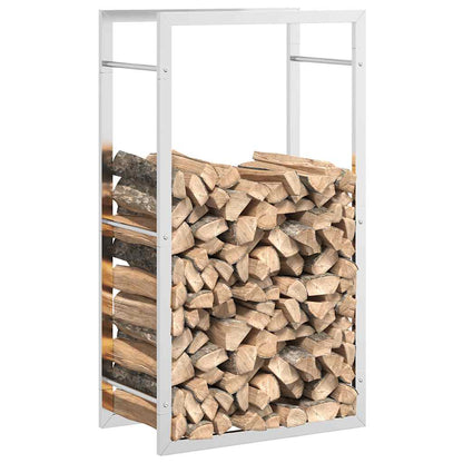 Brennholzregal Edelstahl Metallregal Silber 50x28x94 cm Kaminholzlager Feuerholzständer