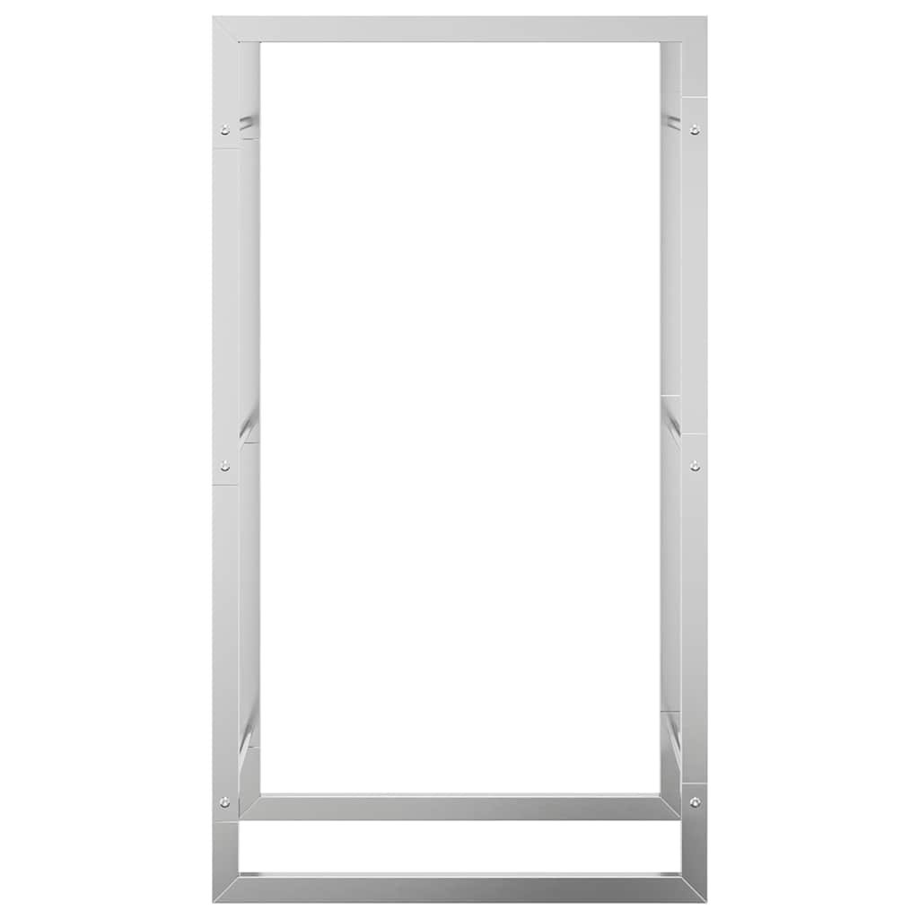 Brennholzregal Edelstahl Metallregal Silber 50x28x94 cm Kaminholzlager Feuerholzständer