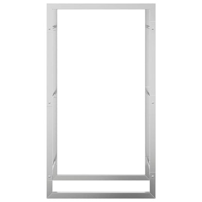 Brennholzregal Edelstahl Metallregal Silber 50x28x94 cm Kaminholzlager Feuerholzständer
