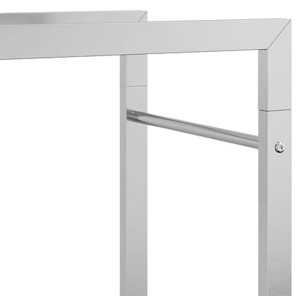 Brennholzregal Edelstahl Metallregal Silber 50x28x94 cm Kaminholzlager Feuerholzständer