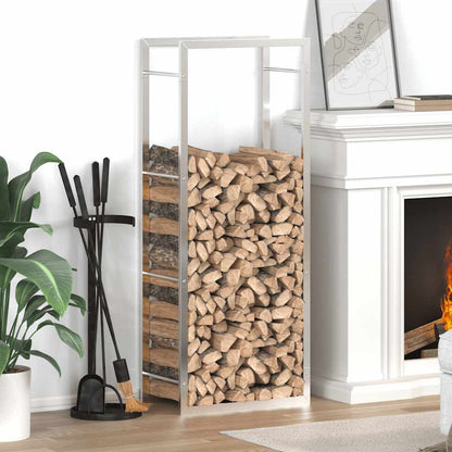 Firewood rack 50x28x132 cm stainless steel wood storage firewood holder