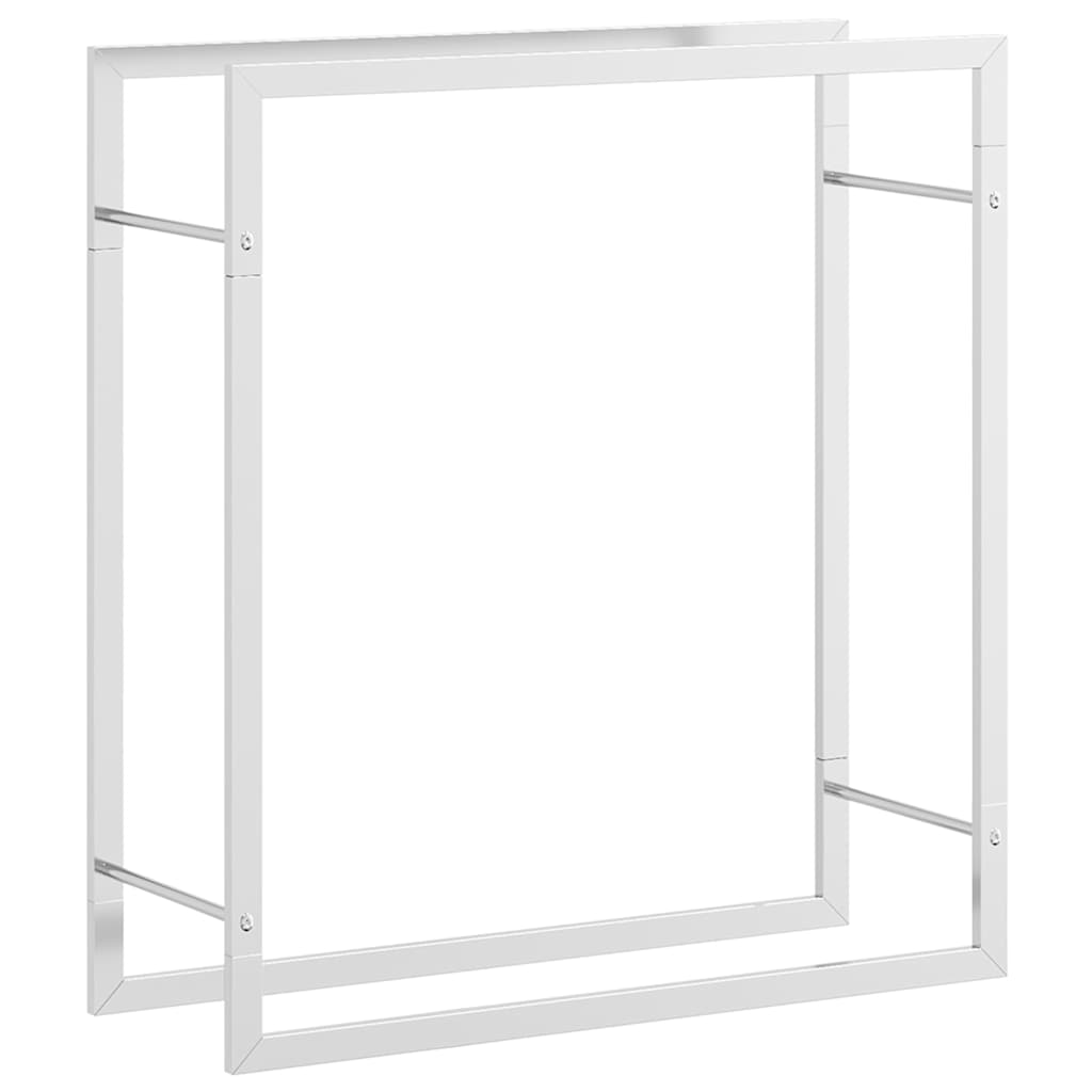 Kaminholzregal Brennholzregal 80x28x86 cm Edelstahl Holzständer Kamin Silber