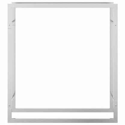 Kaminholzregal Brennholzregal 80x28x86 cm Edelstahl Holzständer Kamin Silber