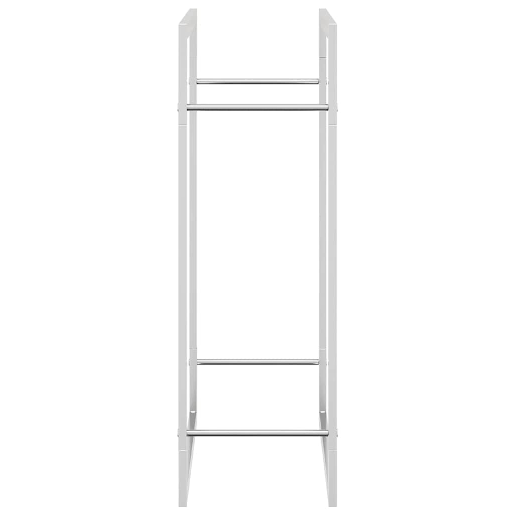 Kaminholzregal Brennholzregal 80x28x86 cm Edelstahl Holzständer Kamin Silber