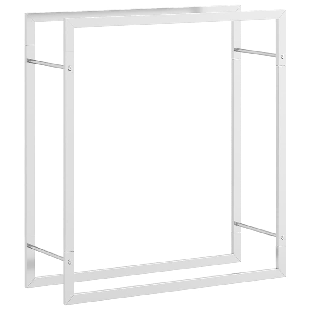 Kaminholzregal Brennholzregal 80x28x86 cm Edelstahl Holzständer Kamin Silber