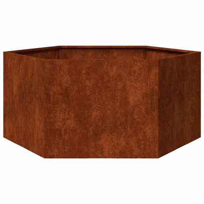 Hochbeet 90x90x45cm Cortenstahl sechseckig rostig Pflanzbeet Pflanzkasten