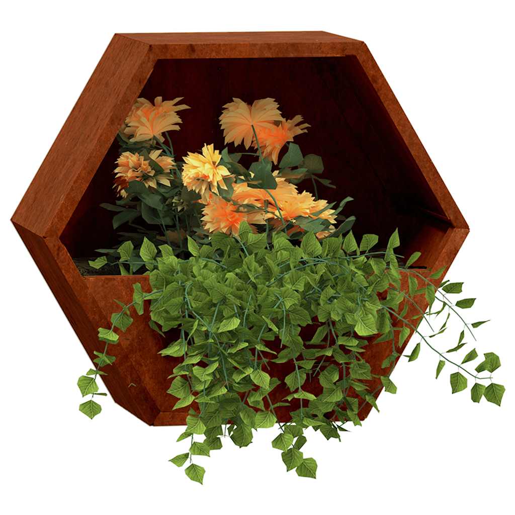 Wand-Pflanzkübel 2 Stk. Rostig Cortenstahl 30x10x25 cm Blumentopf