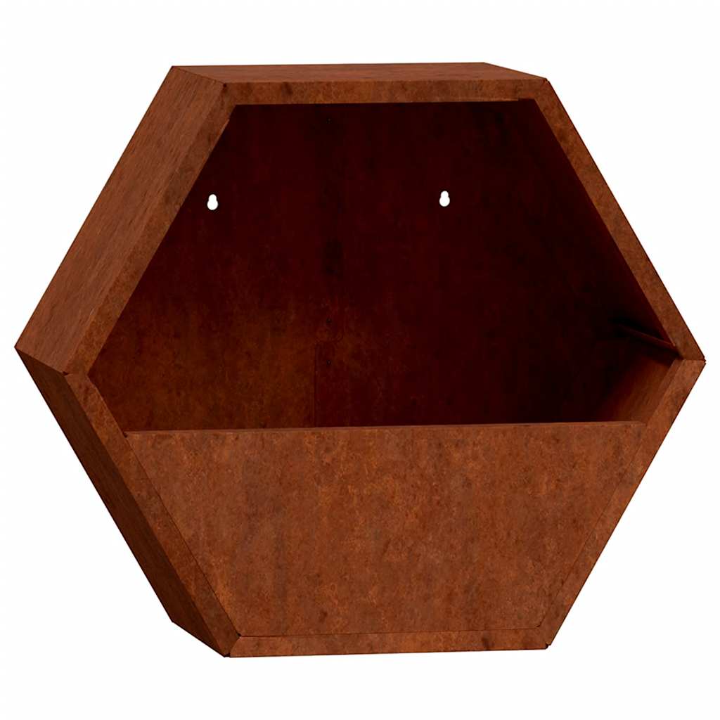 Wand-Pflanzkübel 2 Stk. Rostig Cortenstahl 30x10x25 cm Blumentopf