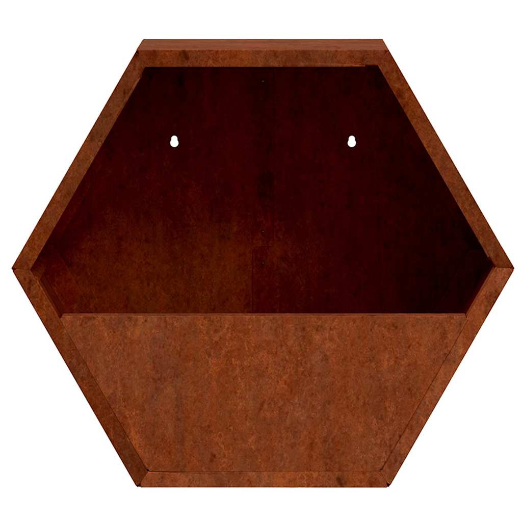 Wand-Pflanzkübel 2 Stk. Rostig Cortenstahl 30x10x25 cm Blumentopf