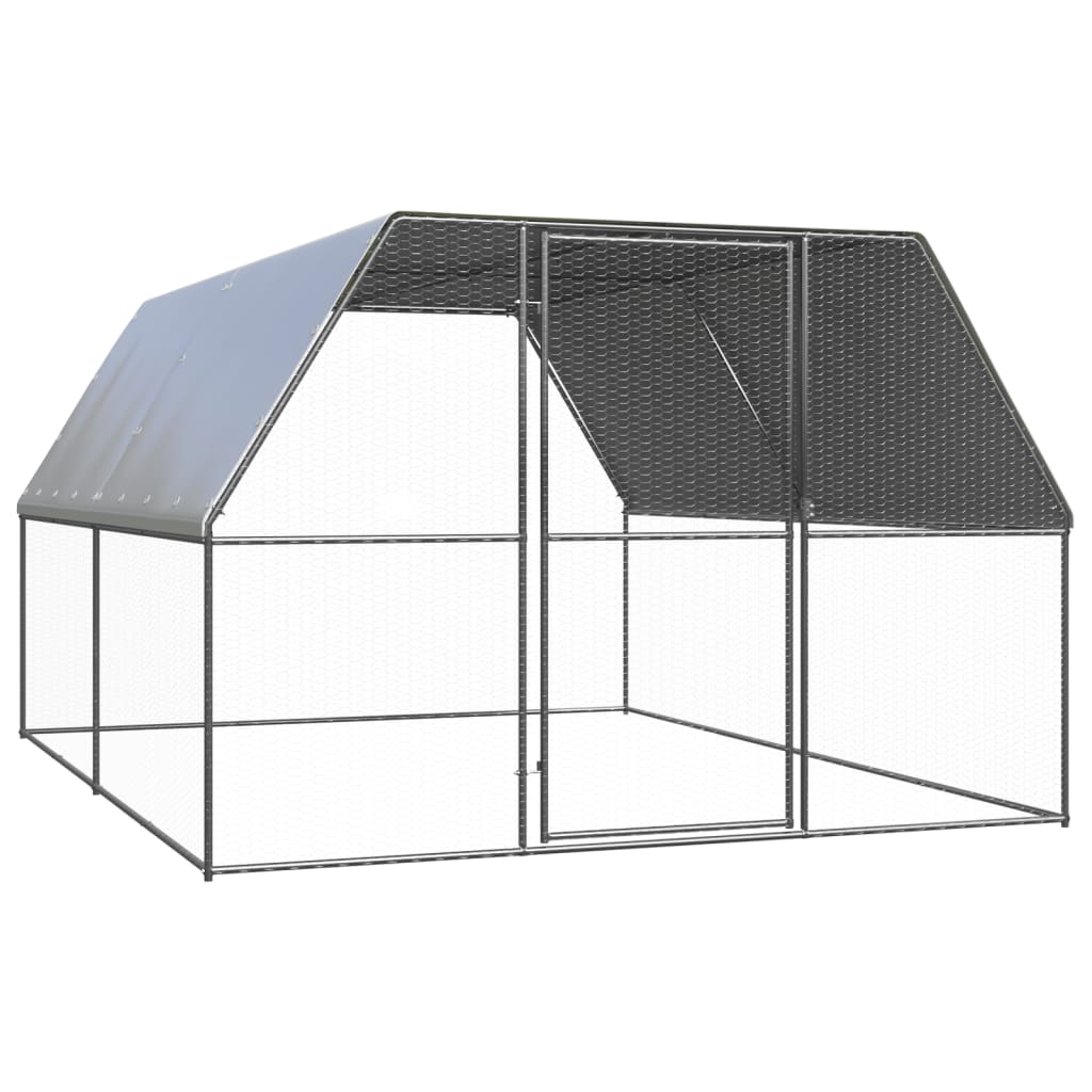 Hühnerkäfig Hühnerstall Volldach Stahl 3 x 4 x 2 m  Freigehege Tierkäfig Geflügelstall