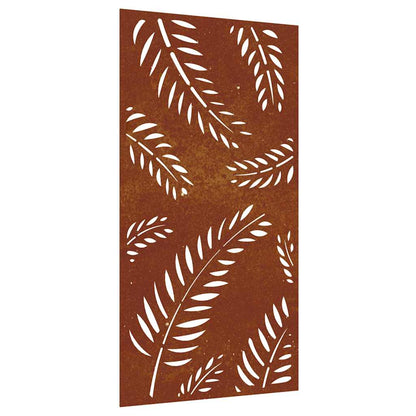 Garten-Wanddekoration 105x55 cm Cortenstahl Blatt-Design Roststahl