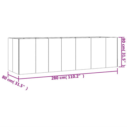 Raised garden bed 280x80x80cm Corten steel rusty planting bed planter