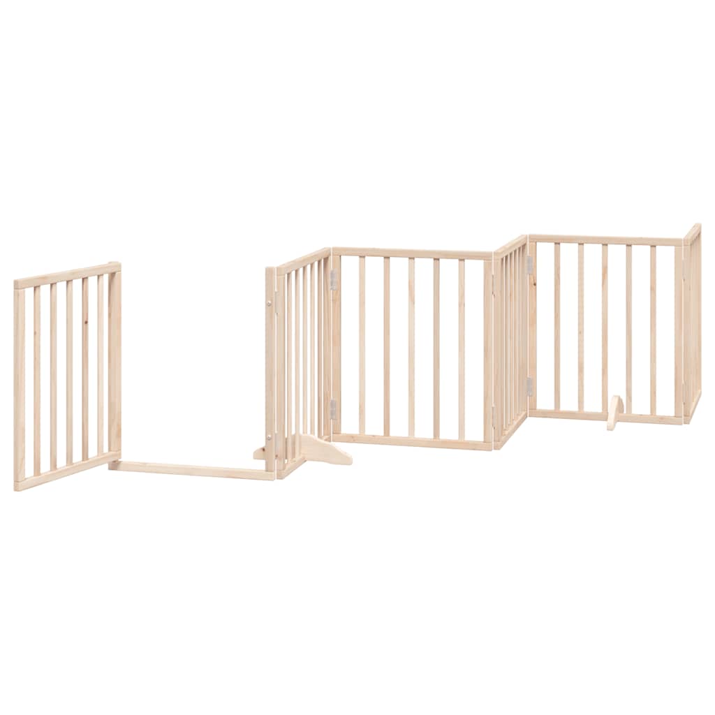 vidaXL 9-piece dog gate with door, foldable, 450 cm, poplar wood