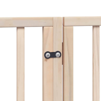 vidaXL 9-piece dog gate with door, foldable, 450 cm, poplar wood