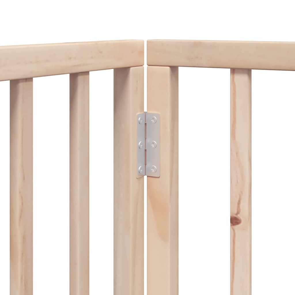 vidaXL 9-piece dog gate with door, foldable, 450 cm, poplar wood