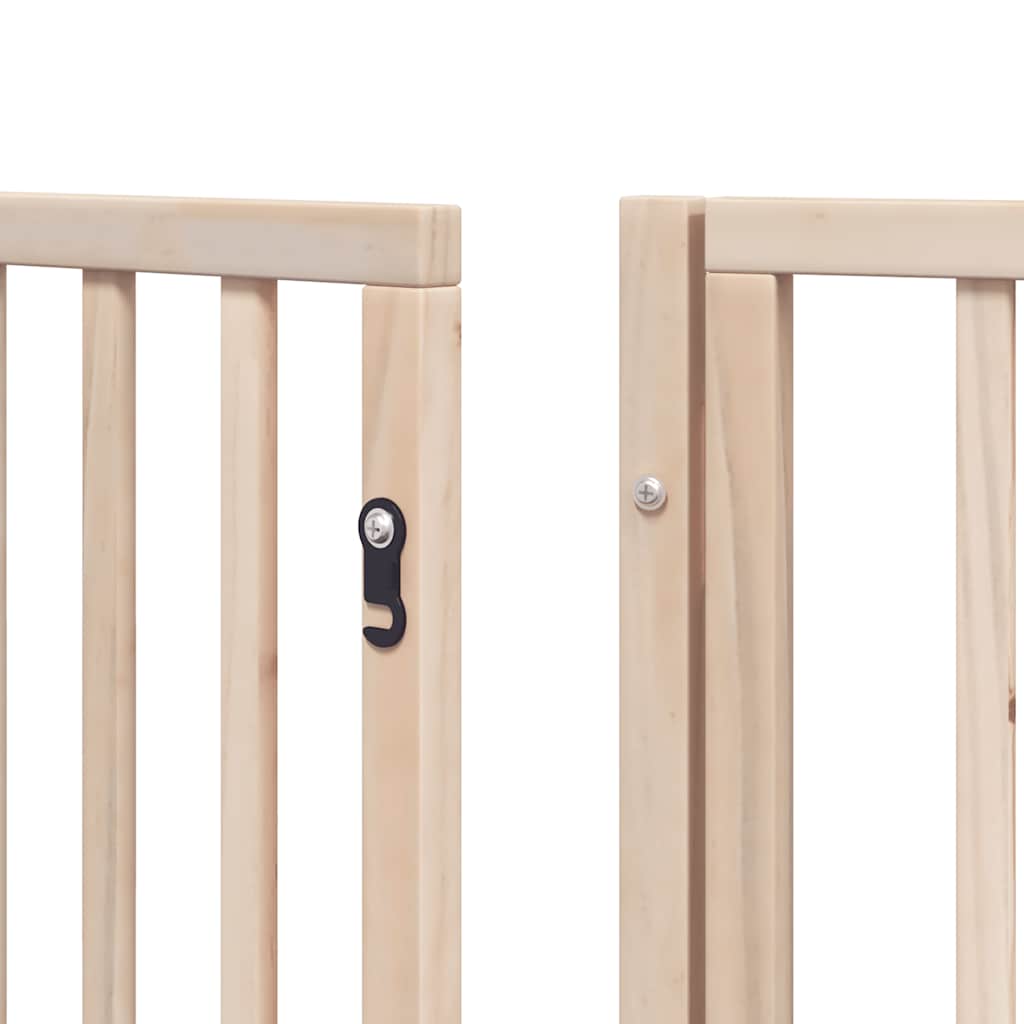 vidaXL 9-piece dog gate with door, foldable, 450 cm, poplar wood