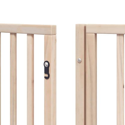 vidaXL 9-piece dog gate with door, foldable, 450 cm, poplar wood
