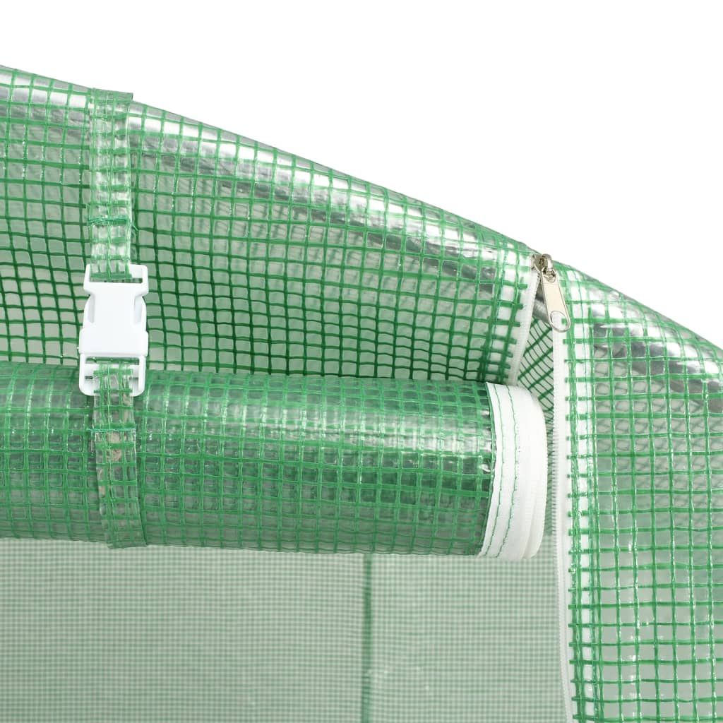 Gewächshaus Foliengewächshaus mit Stahlrahmen Grün 6 m² 3x2x2 m