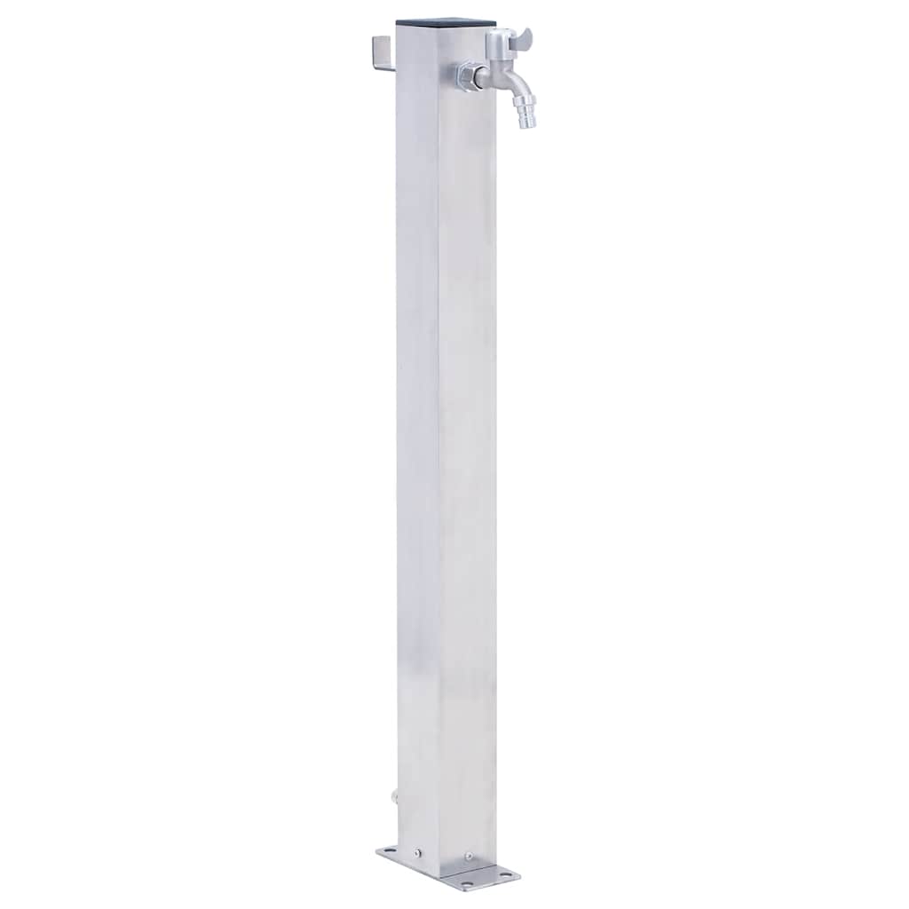 Wasserzapfsäule Edelstahl 23x7x40cm Wasserhahn Garten Zapfstelle Außen