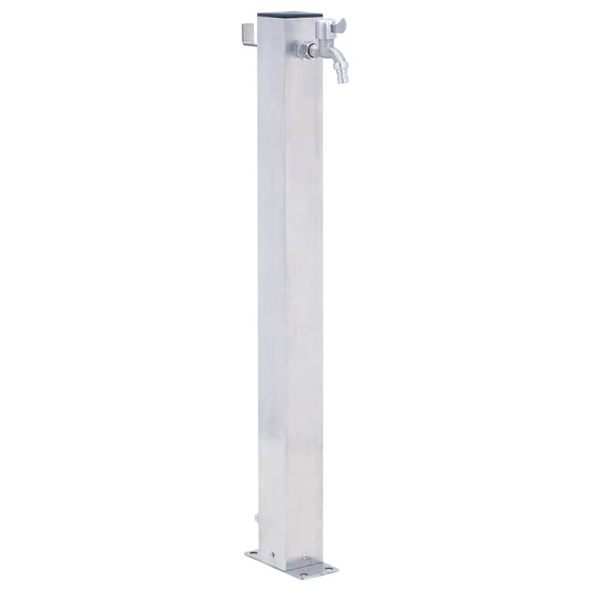 Wasserzapfsäule Edelstahl 23x7x40cm Wasserhahn Garten Zapfstelle Außen