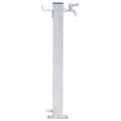 Wasserzapfsäule Edelstahl 23x7x40cm Wasserhahn Garten Zapfstelle Außen