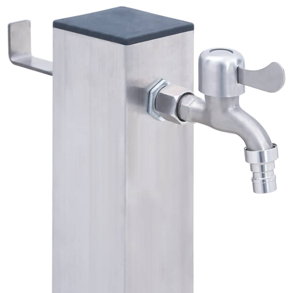 Wasserzapfsäule Edelstahl 23x7x40cm Wasserhahn Garten Zapfstelle Außen
