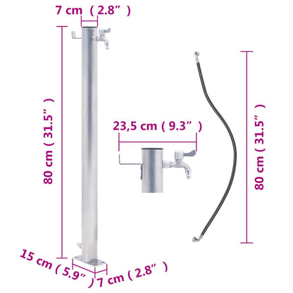 vidaXL Water Column for the Garden 80 cm Stainless Steel Round