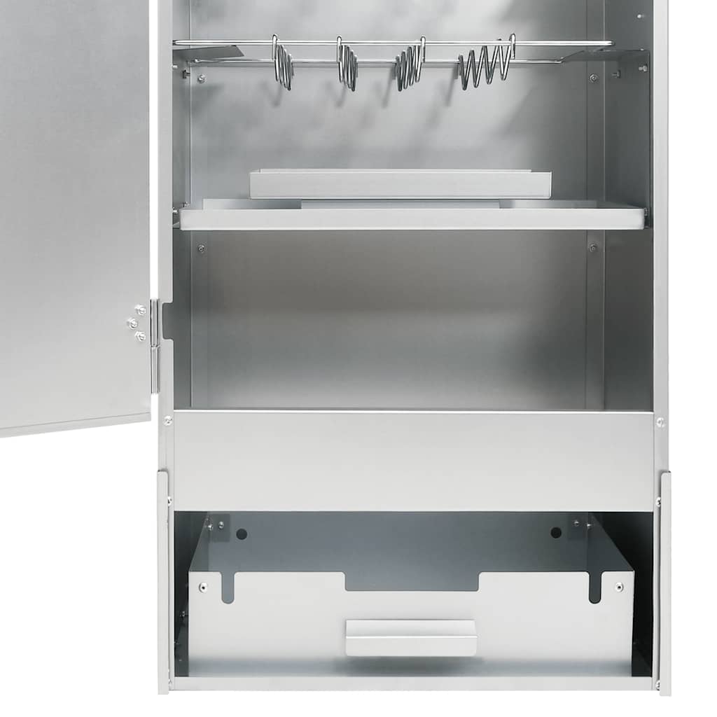 Räucherofen 110 cm mit Tisch Räucherschrank Thermometer 3 Roste 12 Haken Smoker