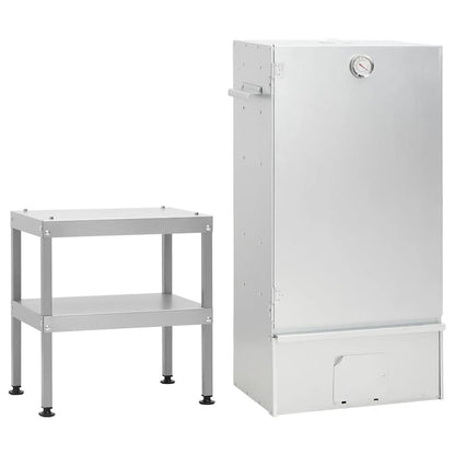 Räucherofen 83 cm mit Tisch Räucherschrank Thermometer 2 Roste 12 Haken Smoker