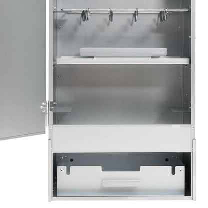 Räucherofen 83 cm mit Tisch Räucherschrank Thermometer 2 Roste 12 Haken Smoker