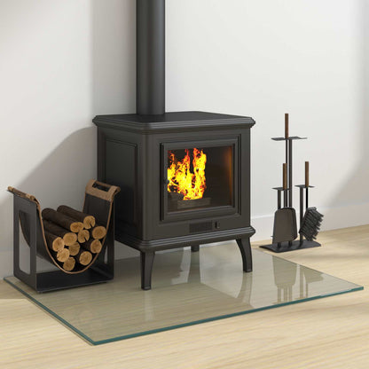 Glasbodenplatte Kamin Ofen 80x60 cm Funkenschutzplatte Glas transparent 250 kg