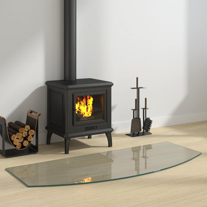 Glasbodenplatte Kamin Ofen 120x50 cm Funkenschutzplatte Glas transparent 250 kg