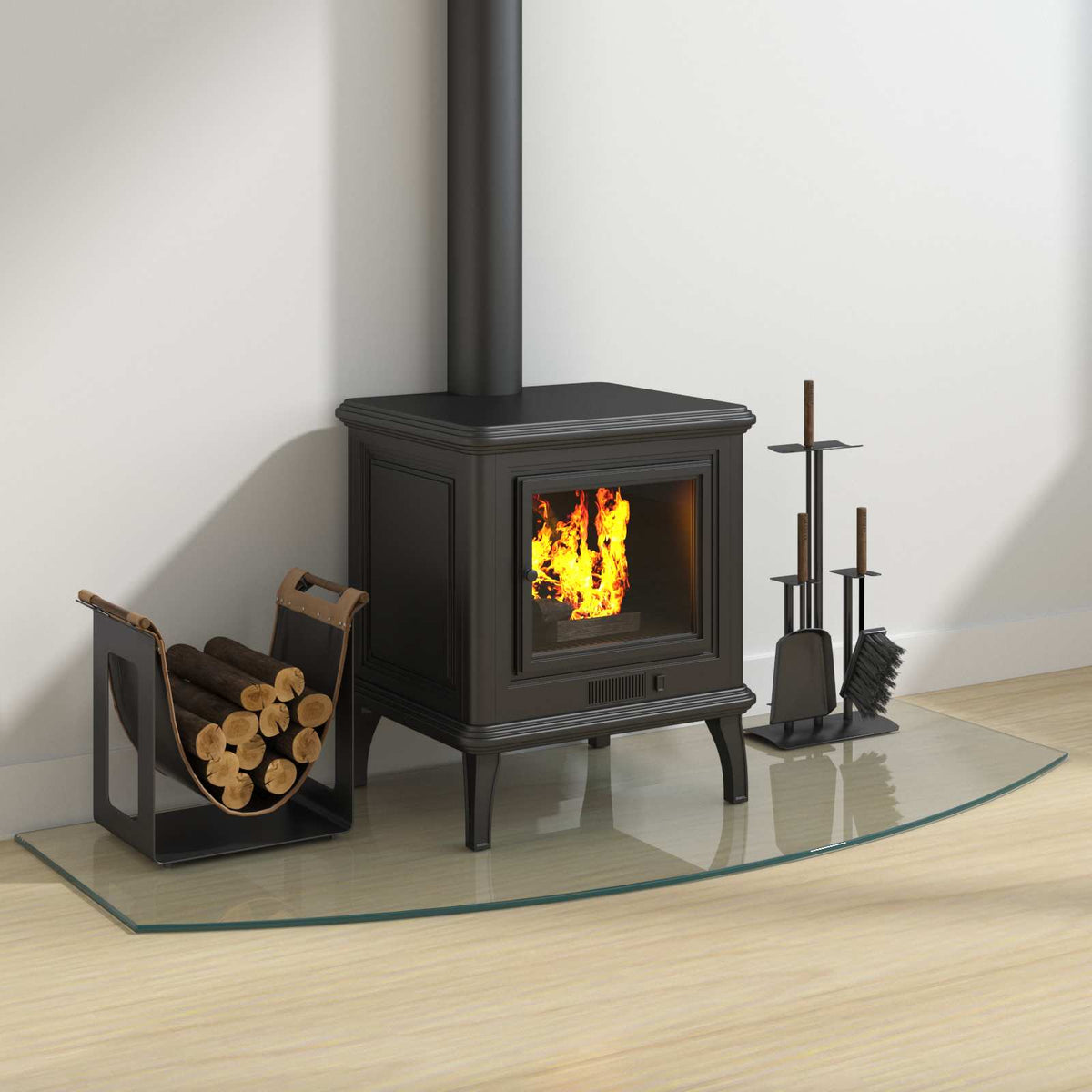 Glasbodenplatte Kamin Ofen 120x50 cm Funkenschutzplatte Glas transparent 250 kg