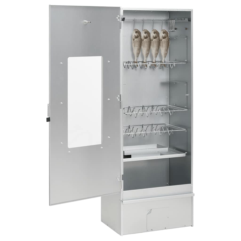 Räucherofen 1 kg Räuchermehl Smoker  44,5 x 29 x 110 cm Räucherschrank verzinkt