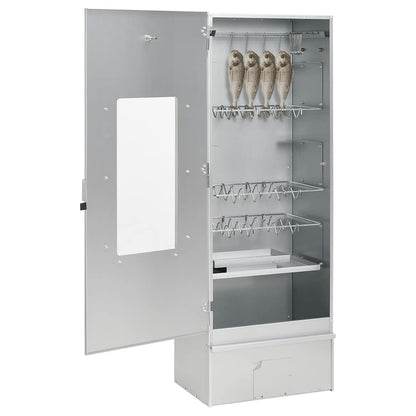 Räucherofen 1 kg Räuchermehl Smoker  44,5 x 29 x 110 cm Räucherschrank verzinkt