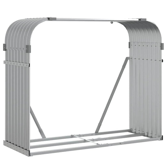 Brennholzunterstand Grau 120x45x100 cm Verzinkter Stahl Holzlager außen