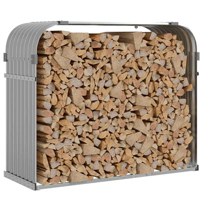 Brennholzunterstand Grau 120x45x100 cm Verzinkter Stahl Holzlager außen