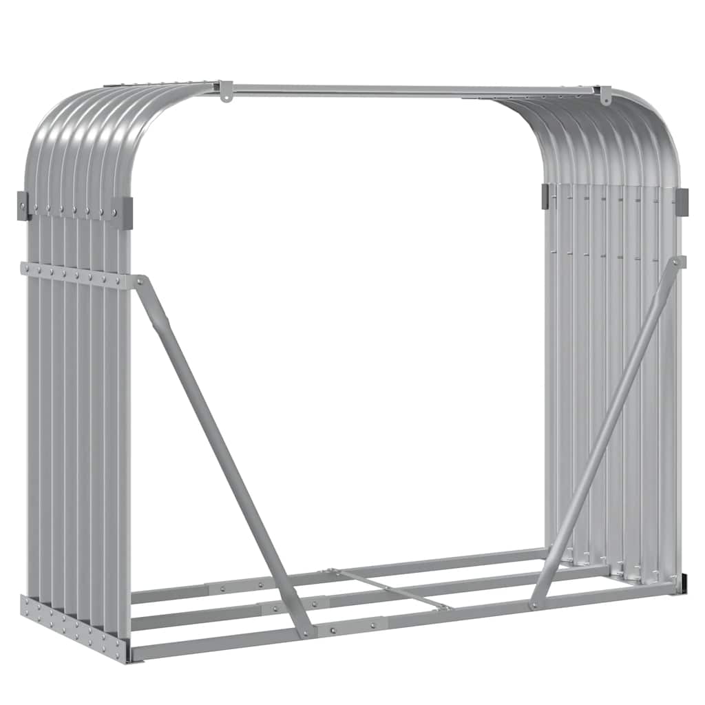 Brennholzunterstand Grau 120x45x100 cm Verzinkter Stahl Holzlager außen