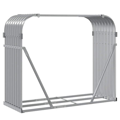 Brennholzunterstand Grau 120x45x100 cm Verzinkter Stahl Holzlager außen