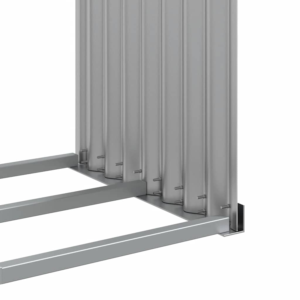Brennholzunterstand Grau 120x45x100 cm Verzinkter Stahl Holzlager außen