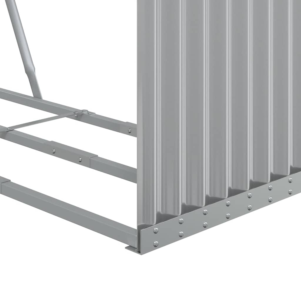 Brennholzunterstand Grau 120x45x100 cm Verzinkter Stahl Holzlager außen