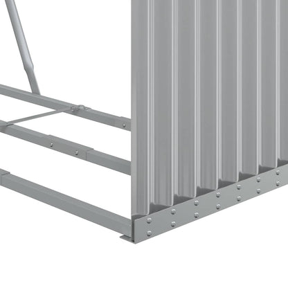 Brennholzunterstand Grau 120x45x100 cm Verzinkter Stahl Holzlager außen