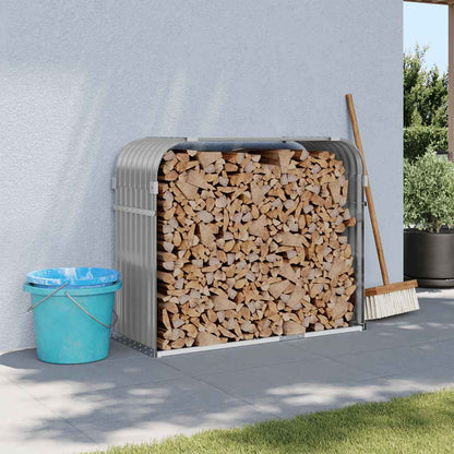 Brennholzunterstand Grau 120x45x100 cm Verzinkter Stahl Holzlager außen