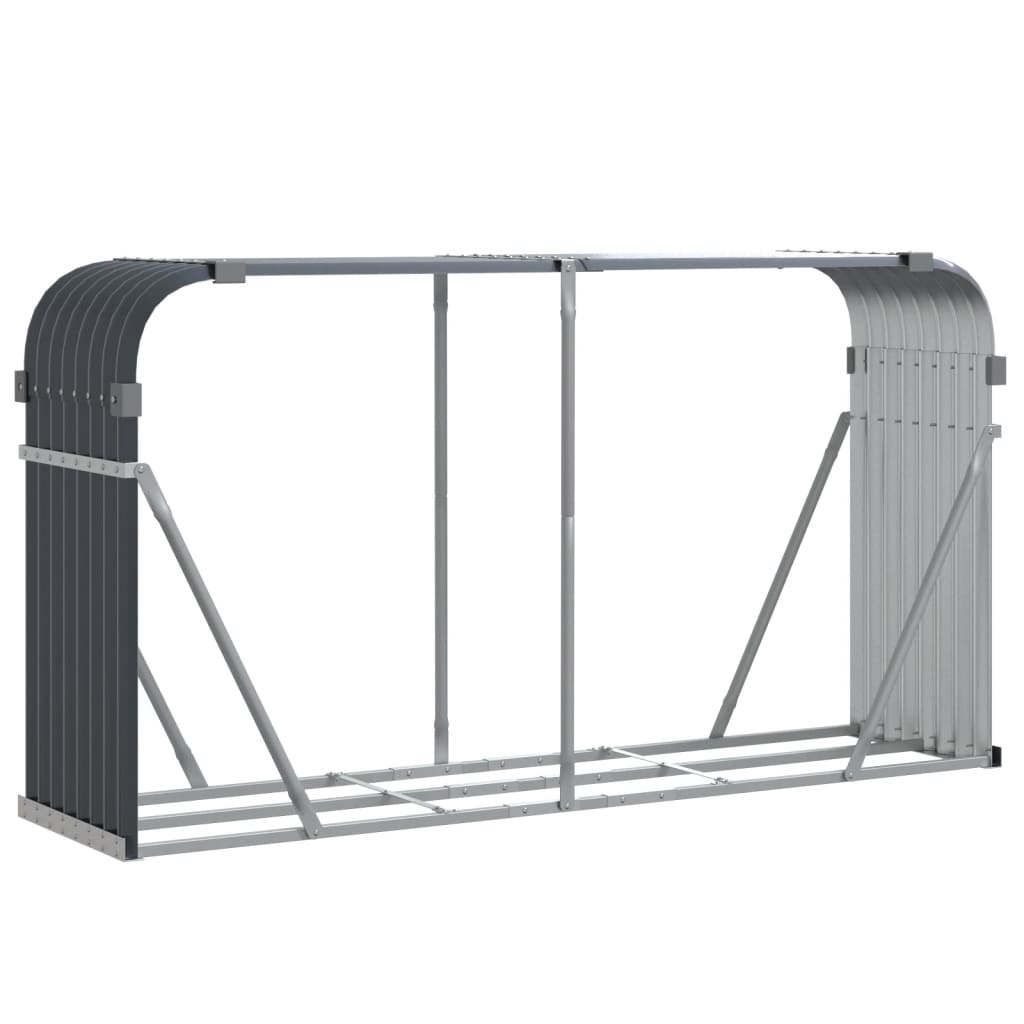 Brennholzregal Kaminholzregal 180x45x100 cm verzinkter Stahl Anthrazit Außen