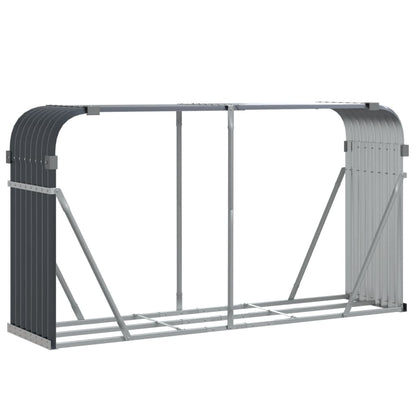 Brennholzregal Kaminholzregal 180x45x100 cm verzinkter Stahl Anthrazit Außen